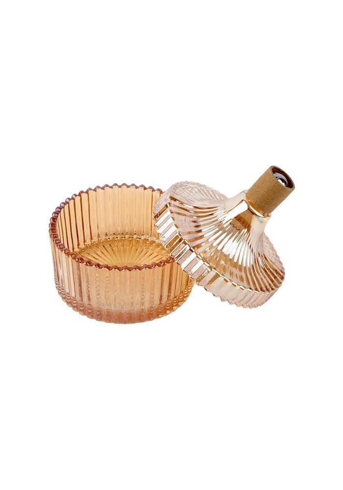 Daiso Glass Accessory Holder | Brown | 10.5 × 12.5 cm | Decorative Storage Organizer for Jewelry & Small Items - Image 2